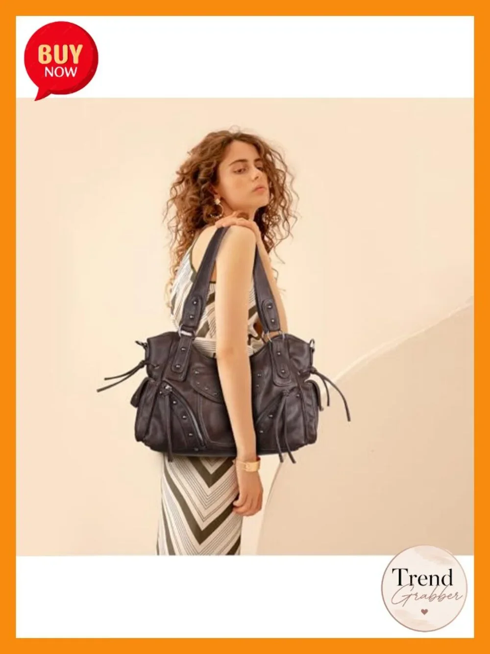 Vegan Leather Hobo Bag with Crossbody Strap Roomy Satchel